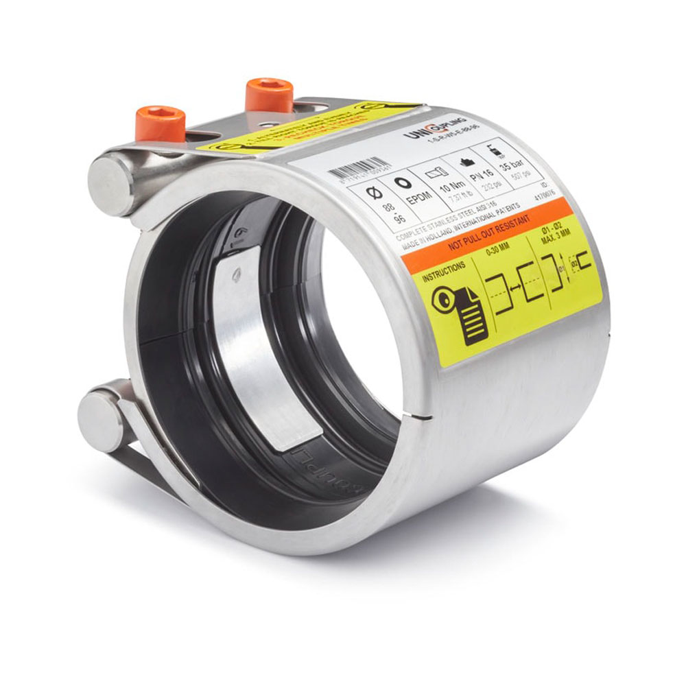 UNI-Coupling Reparatur-Rohrkupplung aus V4A-Edelstahl (nicht zugfest) UNI-Coupling Reparatur-Rohrkupplung aus V4A-Edelstahl (nicht zugfest)