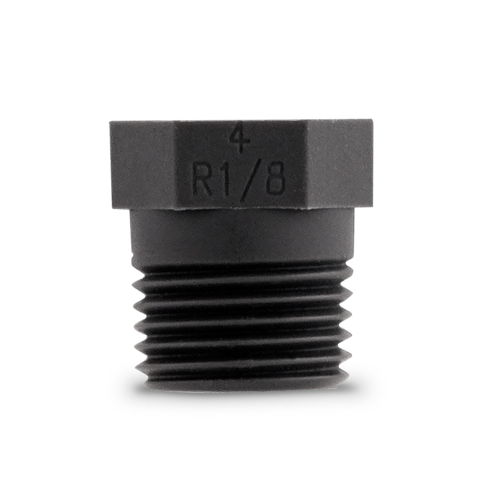 BST Blindstopfen R1/8, schwarz "," ideal zum Verschließen von Gewindeöffnungen. Schwarzer BST Blindstopfen R1/8 mit Außengewinde und sechskantigem Kopf.