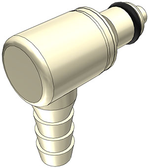 PMCD230412-CAD PMCD230412 - Stecker 6,4 mm Schlauchanschluss, mit Absperrventil, EPDM-Dichtung