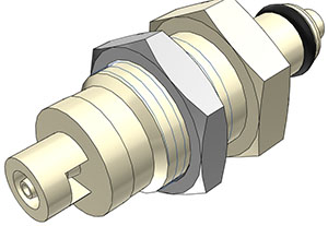 PMCD420112 - CPC Stecker 1,6 mm Schlauchanschluss, Plattenmontage, mit Absperrventil, EPDM-Dichtung