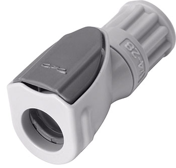 NS1D19042812 NS1D19042812 - CPC Kupplung mit 1/4-28 UNF Innengewinde und 3,2 mm oder kleiner Schlauchanschluss, mit Absperrventil, EPDM-Dichtung