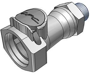 4333000 - CPC-Kupplung mit 3/8" NPT Außengewinde, mit Absperrventill, FEPM-O-Ring (UDC) – NSF