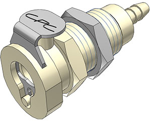 PMCD160212-CAD PMCD160212 - Kupplung 3,2 mm Schlauchanschluss, Plattenmontage, mit Absperrventil, EPDM-Dichtung
