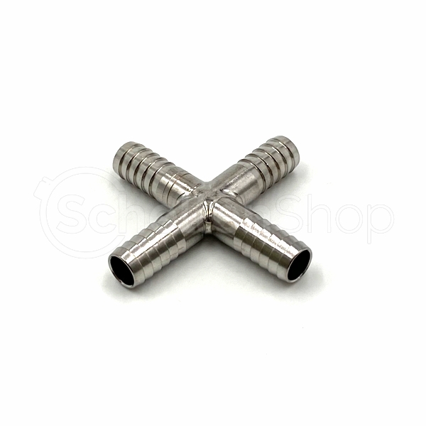 Kreuzverbinder-Edelstahl Kreuz-Schlauchverbinder aus Edelstahl | Kreuzverbinder für Schlauch