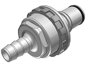 NS6D42006-CAD NS6D42006 - CPC Stecker der NS6-Serie mit 9,5 mm Schlauchanschluss zur Plattenmontage, mit Absperrventil, EPDM-Dichtung