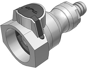 97600 - CPC-Kupplung mit 12,7 mm Schlauchanschluss, mit Absperrventill, FDA, Buna-O-Ring (UDC) – NSF