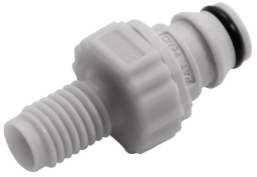 NS1D24042812 NS1D24042812 - CPC Stecker der NS1-Serie mit 1/4-28 Außengewinde, mit Absperrventil, EPDM-Dichtung