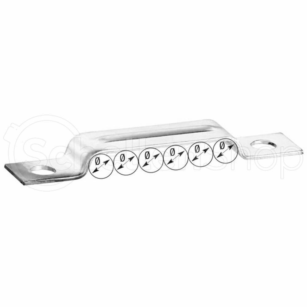 DIN-72573-6-Leitungen Befestigungsschelle BSL nach DIN 72573 für 6 Leitungen / Kabel / Rohre, Stahl verzinkt