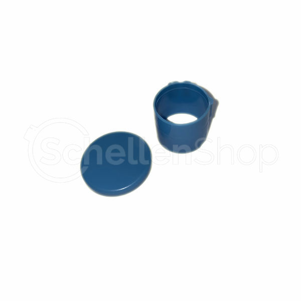 DQPROKEYCPBLU05 - Farbkodierung Blau für Kuppler (DrumQuik PRO) Set: Deckel und Ring. DQPROKEYCPBLU05 - Blaue Farbkodierung für DrumQuik PRO Kuppler, bestehend aus einem runden Deckel und einem zylindrischen Ring.