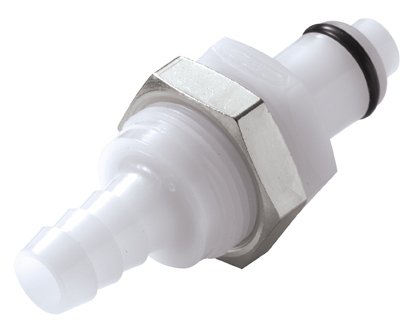 PLCD42005 PLCD42005 - CPC Stecker 7,9 mm Schlauchanschluss, Plattenmontage, mit Absperrventil, Buna-N Dichtung