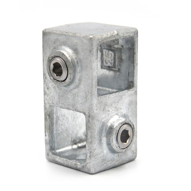 Hochwertiger Rohrverbinder Kreuzstück 90° Typ 28S, Kreuzverbinder für Quadratrohr 25x25mm. Verzinktes Metall für stabile und flexible Konstruktionen. Rohrverbinder Kreuzstück 90° Typ 28S, Kreuzverbinder für Quadratrohr 25x25mm aus verzinktem Metall mit zwei Innensechskantschrauben.