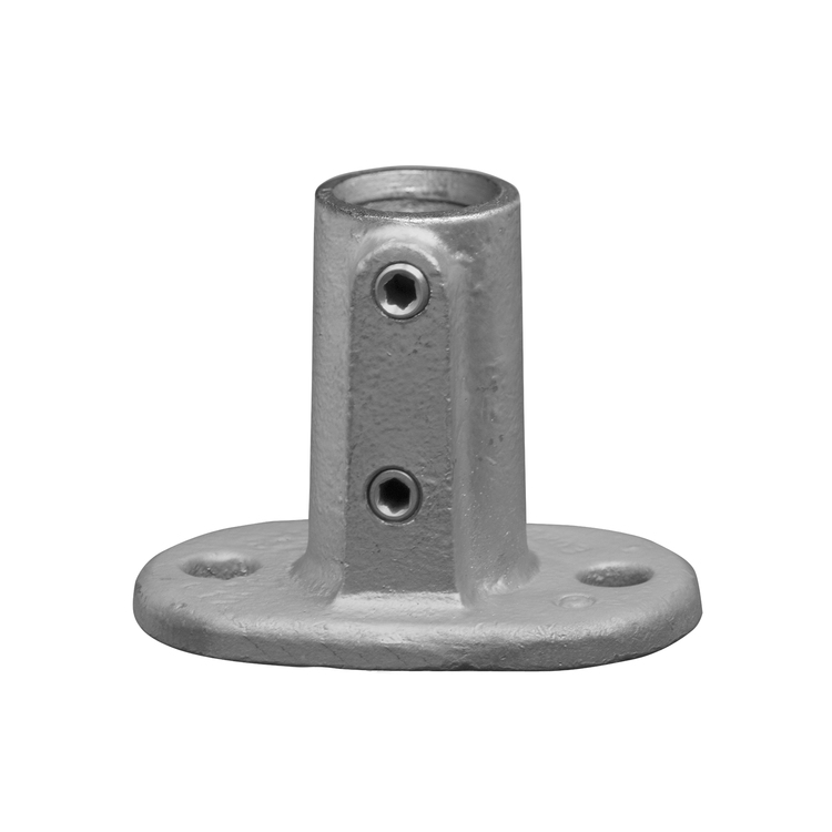 Rohrverbinder Fußplatte oval / 90°-Bodenbefestigung - Typ 12