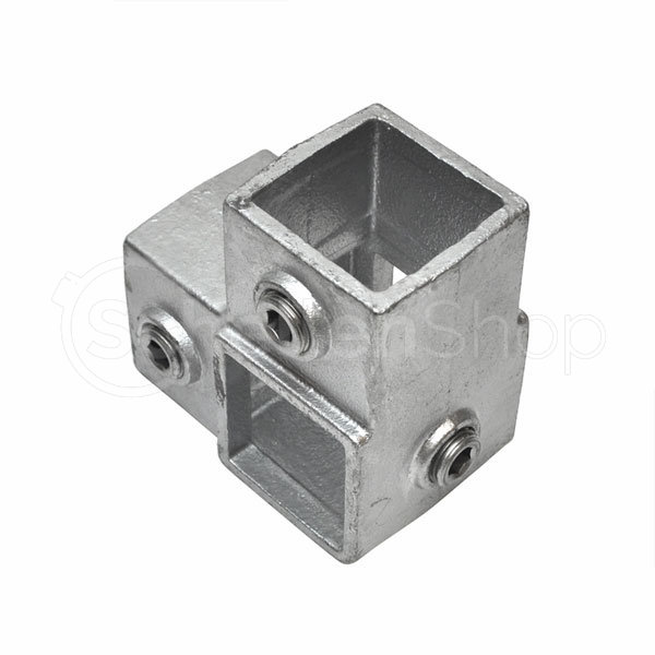 608020S-40-01 Winkel-Rohrverbinder Eckstück 90° durchlaufend | Quadratisch