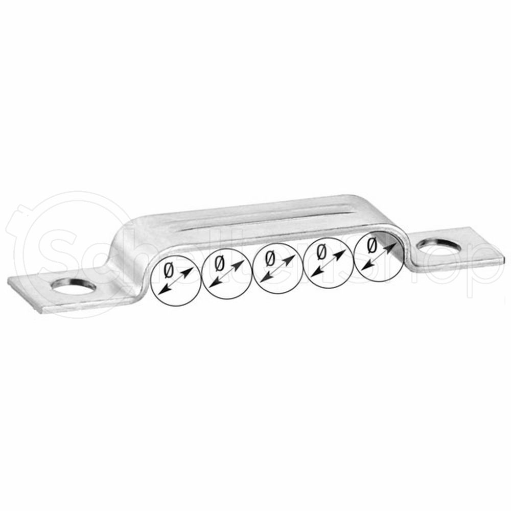 DIN-72573-5-Leitungen Befestigungsschelle BSL nach DIN 72573 für 5 Leitungen / Kabel / Rohre, Stahl verzinkt