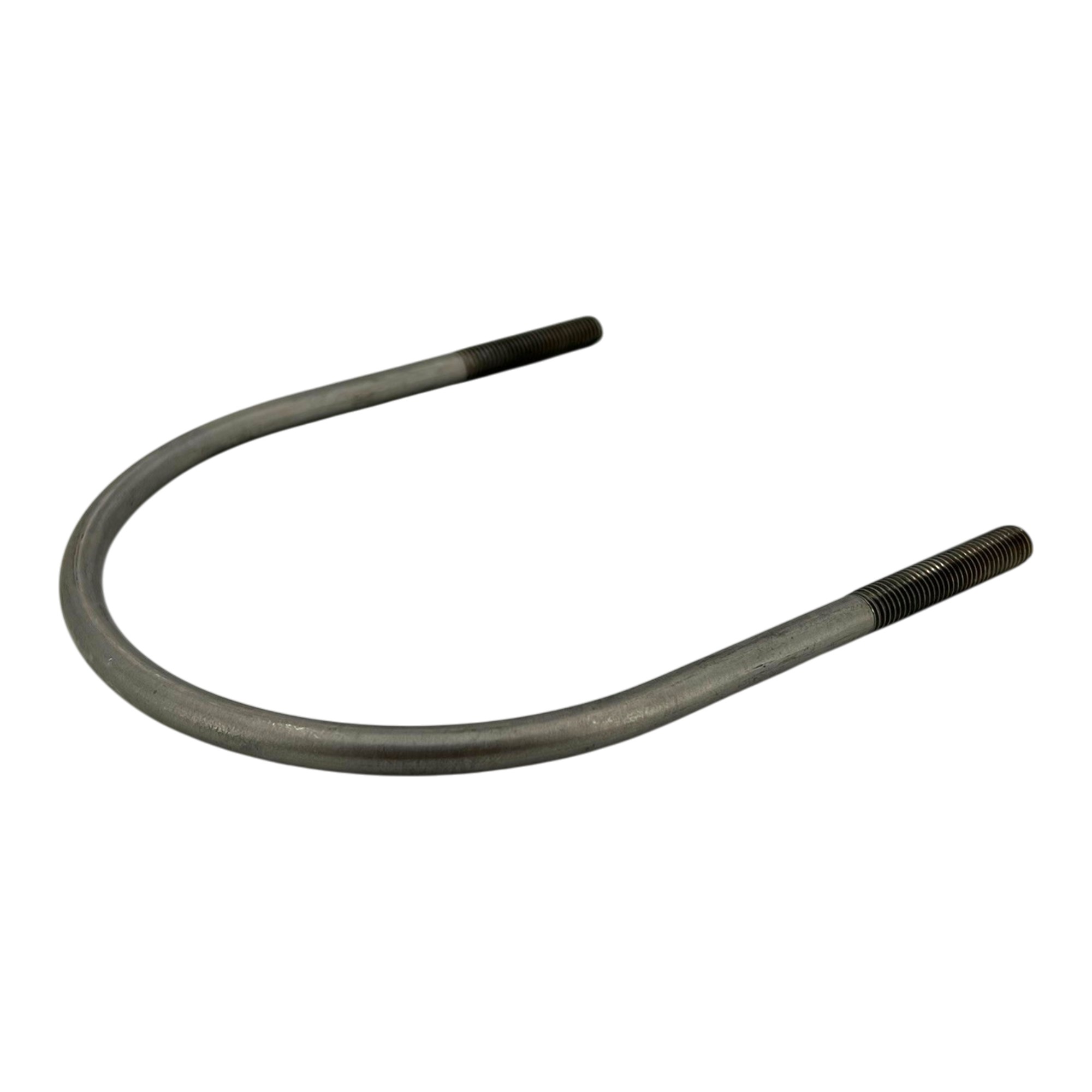 Rundstahlbügel ähnlich DIN 3570, Abmessung 150x180mm, Gewinde M10, aus Edelstahl A4. Der U-förmige Bügel ist auf einem weißen Hintergrund dargestellt.
